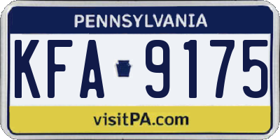 PA license plate KFA9175