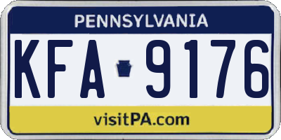 PA license plate KFA9176