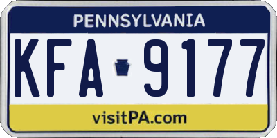 PA license plate KFA9177