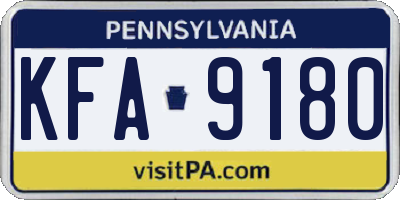 PA license plate KFA9180