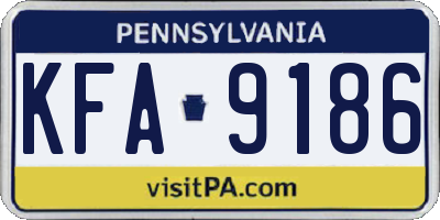 PA license plate KFA9186