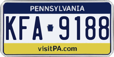 PA license plate KFA9188