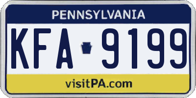 PA license plate KFA9199