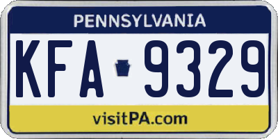 PA license plate KFA9329