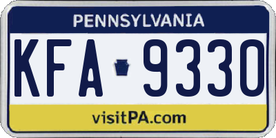 PA license plate KFA9330
