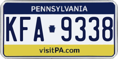 PA license plate KFA9338