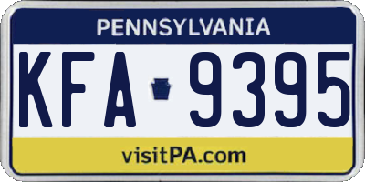 PA license plate KFA9395