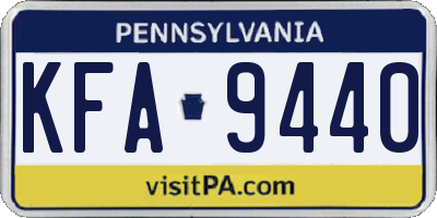 PA license plate KFA9440