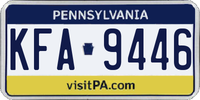 PA license plate KFA9446