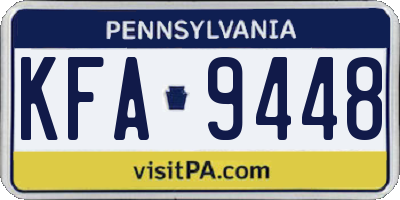 PA license plate KFA9448