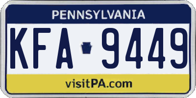 PA license plate KFA9449