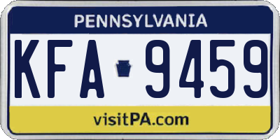 PA license plate KFA9459