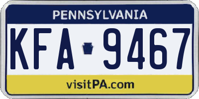 PA license plate KFA9467