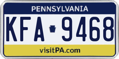PA license plate KFA9468