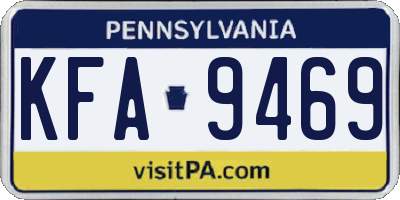 PA license plate KFA9469