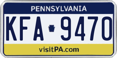 PA license plate KFA9470