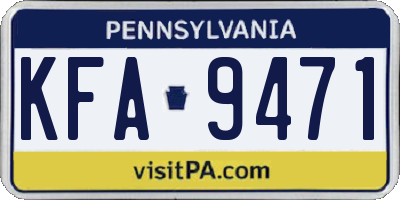 PA license plate KFA9471