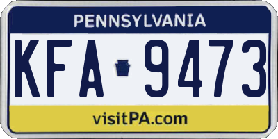 PA license plate KFA9473