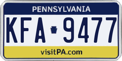 PA license plate KFA9477