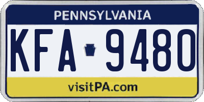 PA license plate KFA9480