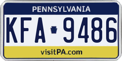 PA license plate KFA9486