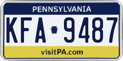 PA license plate KFA9487