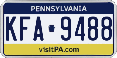 PA license plate KFA9488