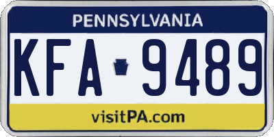 PA license plate KFA9489