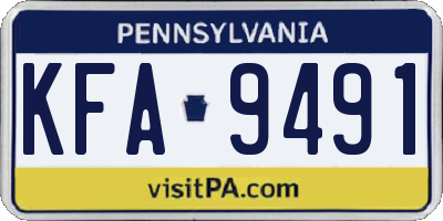 PA license plate KFA9491
