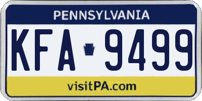 PA license plate KFA9499