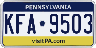 PA license plate KFA9503