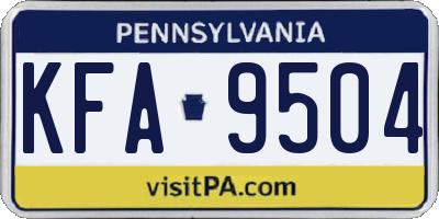 PA license plate KFA9504