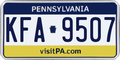 PA license plate KFA9507
