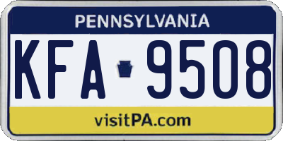 PA license plate KFA9508