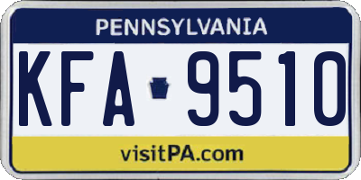 PA license plate KFA9510