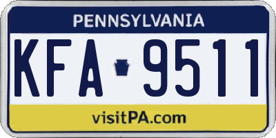 PA license plate KFA9511
