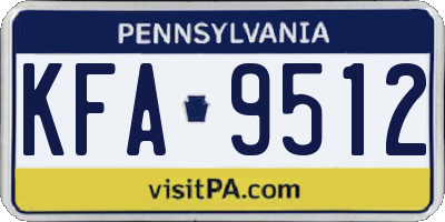 PA license plate KFA9512