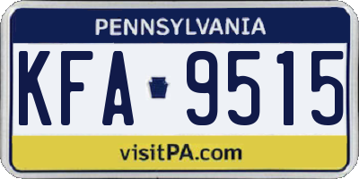 PA license plate KFA9515