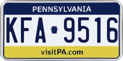PA license plate KFA9516