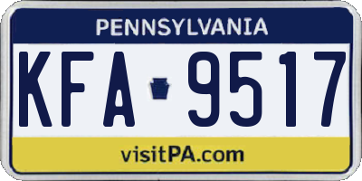 PA license plate KFA9517