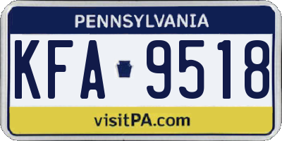 PA license plate KFA9518