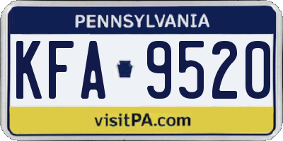 PA license plate KFA9520