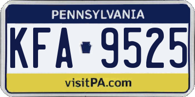 PA license plate KFA9525