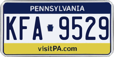PA license plate KFA9529