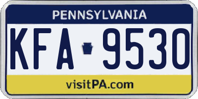 PA license plate KFA9530