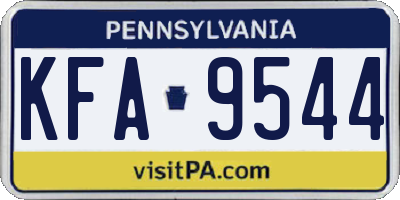 PA license plate KFA9544