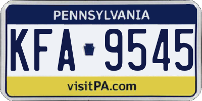 PA license plate KFA9545