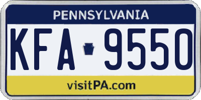 PA license plate KFA9550
