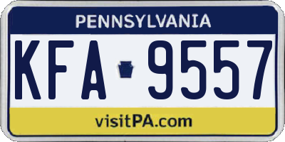 PA license plate KFA9557