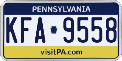 PA license plate KFA9558